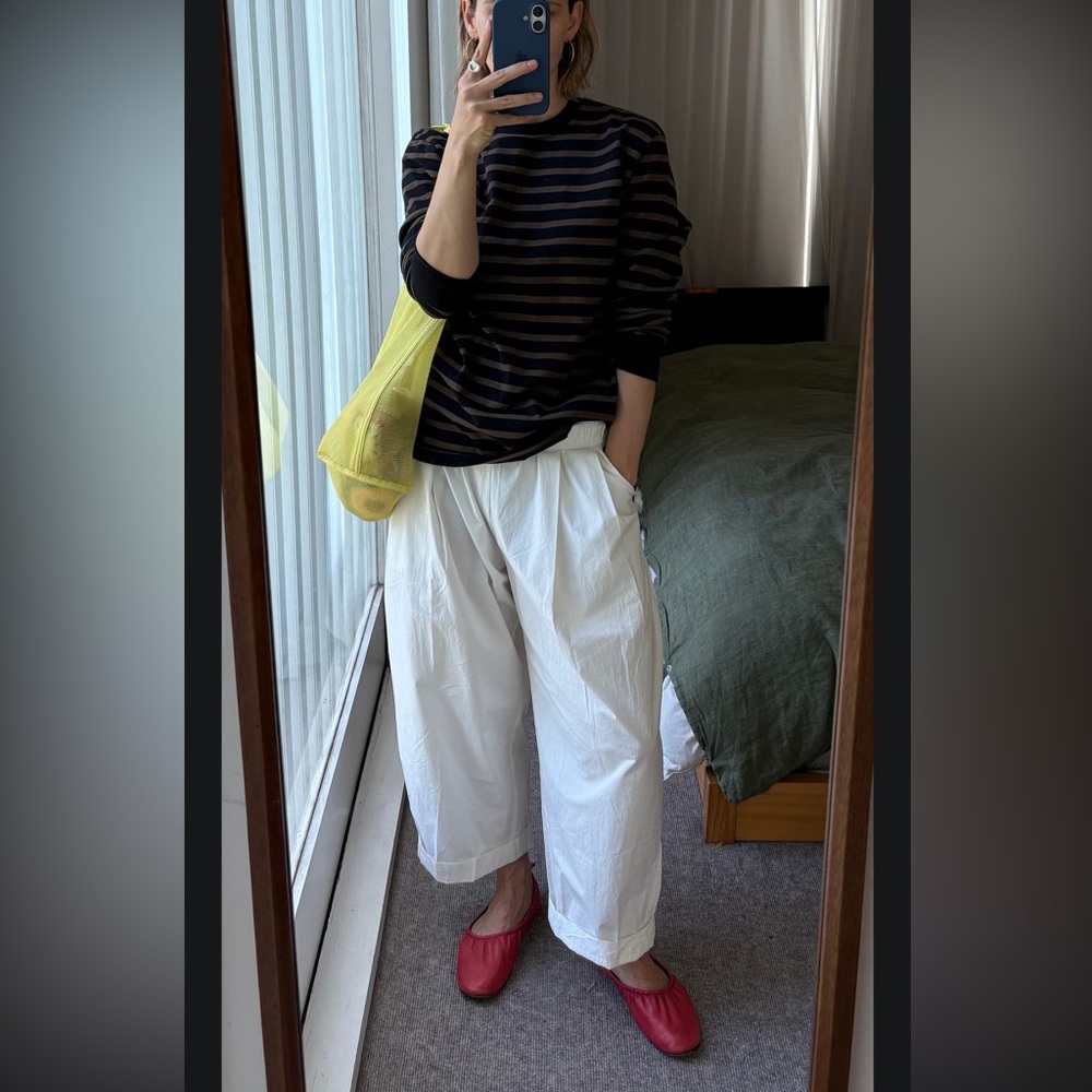 Celine Red Leather Ballet Glove Flats